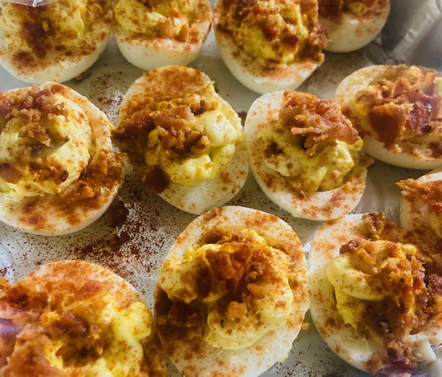 Easy Deviled Eggs with Bacon